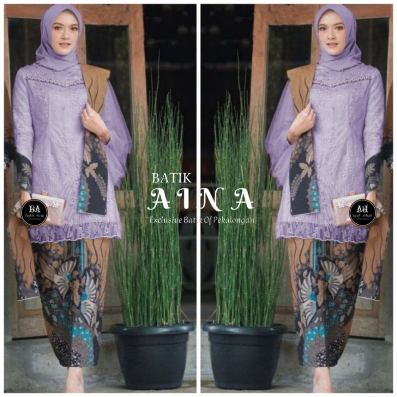 KEBAYA COUPLE MODERN KEBAYA TUNAGAN KEBAYA LAMARAN KEBAY WISUDA KONDANGAN TUNIK AKITA BEST SERIES MODERN-KEBAYA+ROK (LYLAC)
