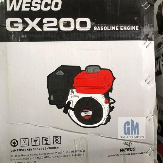 Mesin Penggerak Bensin Wesco Gx 200 6.5 Hp 4 Tak Gasoline Engine