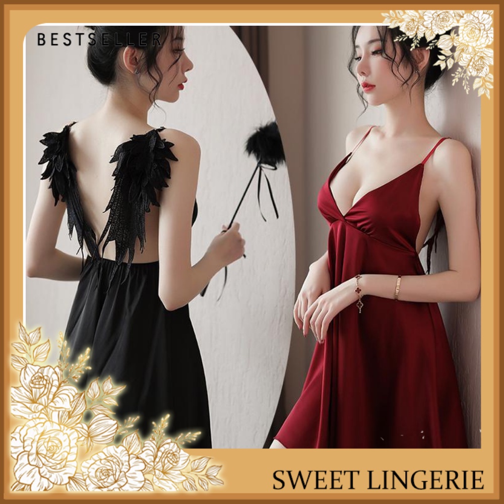 Terlaris Gaun Lingeri Lingerie Set Baju Tidur G String Dinas Istri Untuk Suami Malam Pertama Wanita 