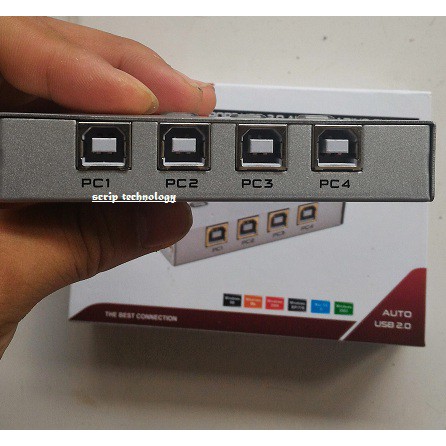 Auto Switch Printer 4 Port Usb / Sharing Switcher 1-4 Gain Tech