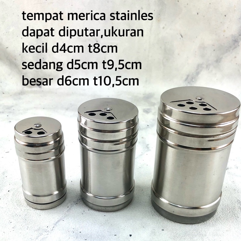 

tempat merica stainles