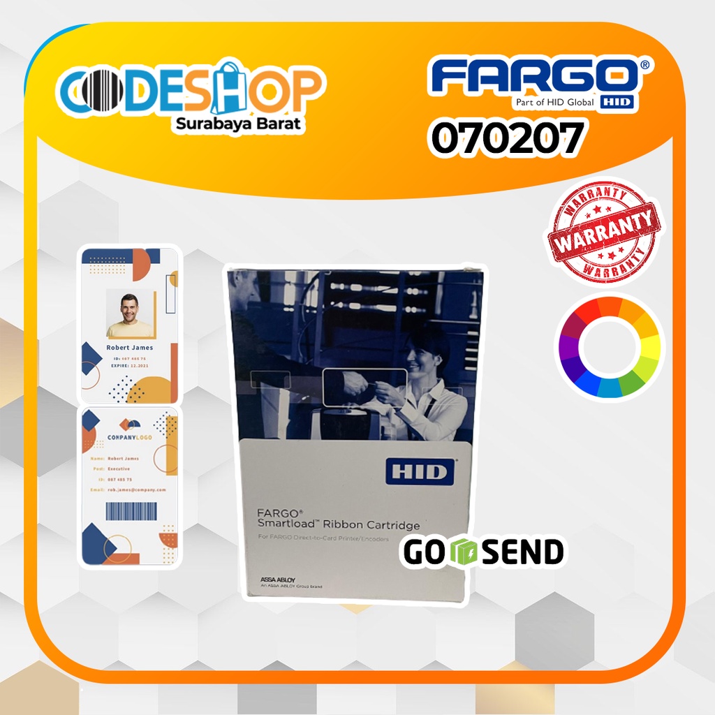 Tinta Printer Id Card Fargo DTC1250ID Pn 070207 Ribbon Ymcko