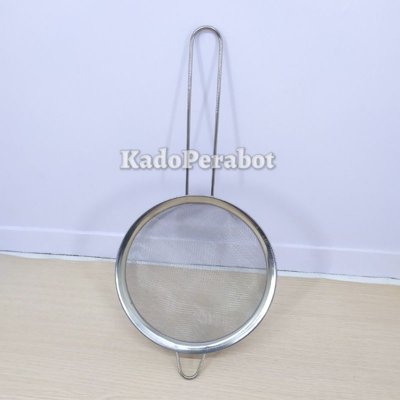 saringan teh stainless 22cm - saringan lubang rapat full stainless