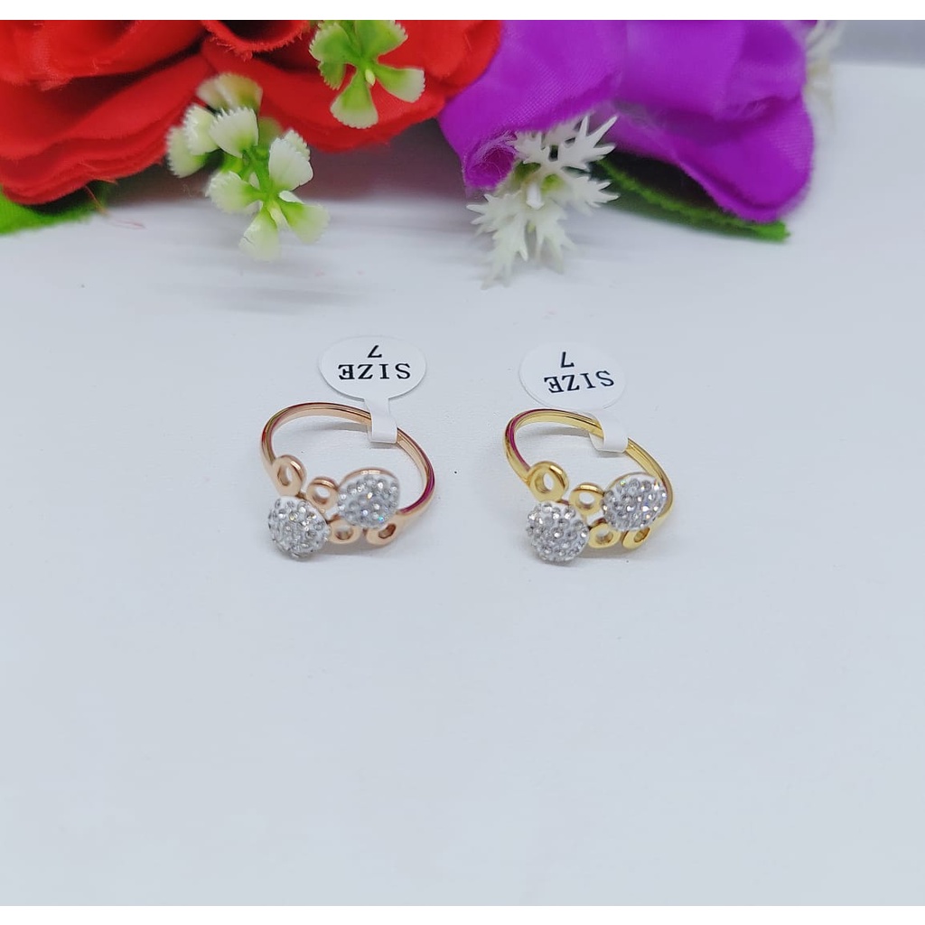 Titanium cincin fashion permata T0041 0042 0043