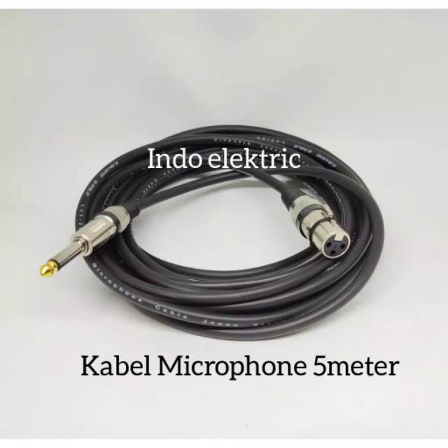 Kabel mic microphone 5 meter&amp;Jack Canon xlr female ke