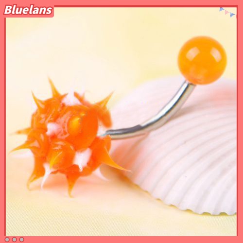 Bluelans 10Pcs Women Cute Prickly Ball Navel Belly Button Barbell Ring Body Piercing