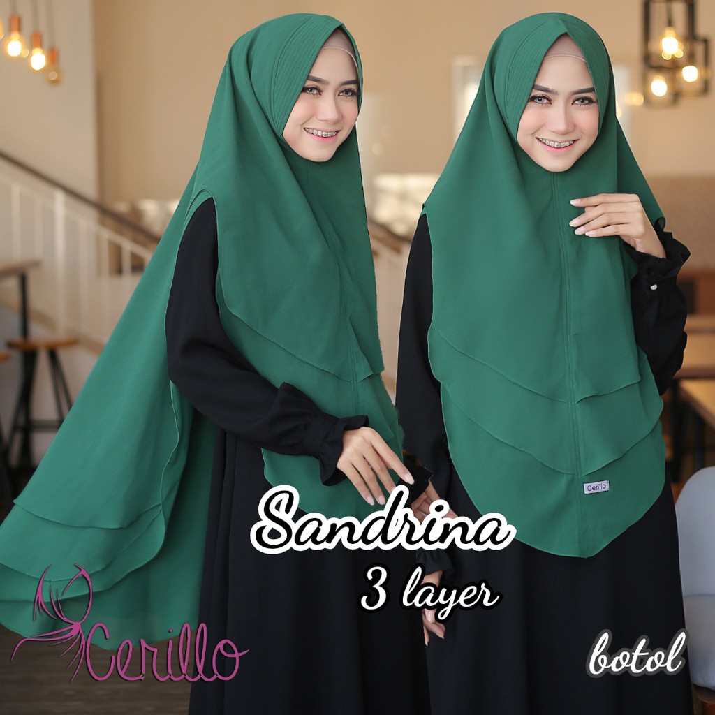 KHIMAR SYARI  SANDRINA 3 LAYER ORIGINAL CERILLO