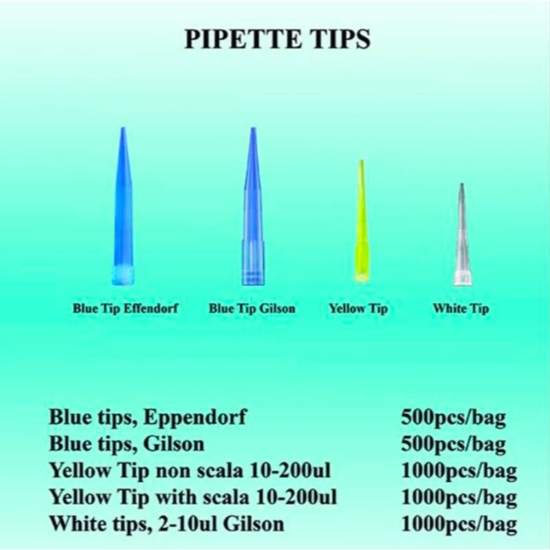 Yellow Tip Gilson With Skala Pipet Kuning 200UL / Yellow Tips Micropipet 200 ul isi 1000 pc