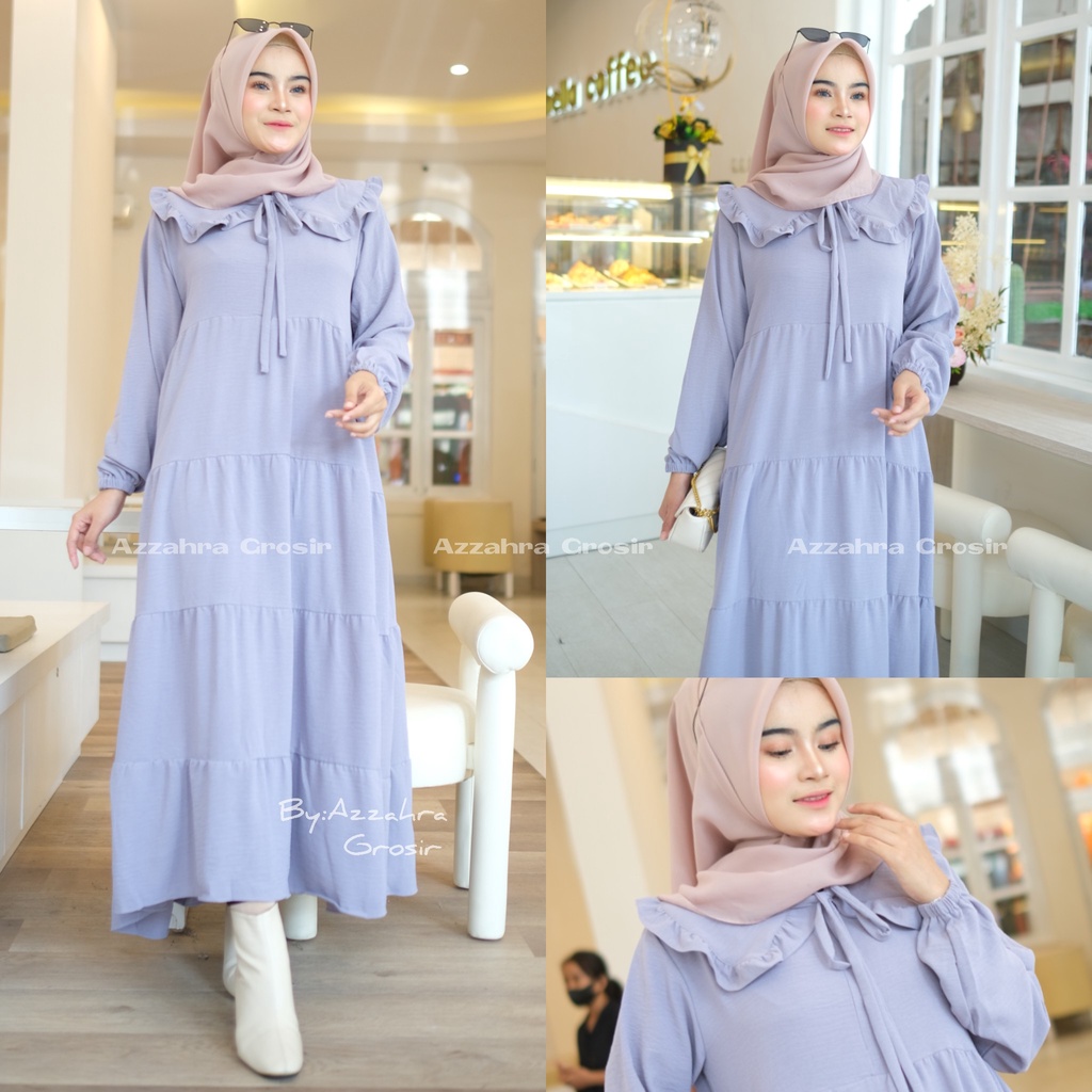 Marica Midi Dress Ld 104 - Dress Crinkle AirFlow Jumbo Bigsize Oversize Busui Bumil / R.1 - 335-6764