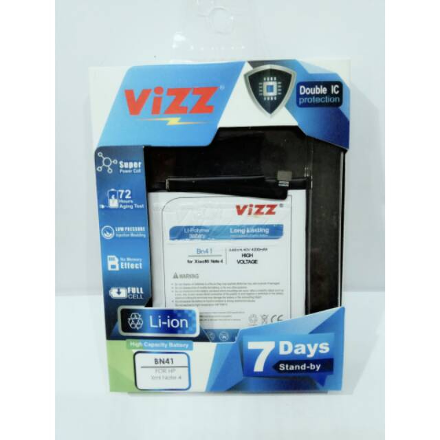 Baterai batt batre battery double power vizz xiomi bn41 bn 41 utk xiomi redmi note 4x mediatek