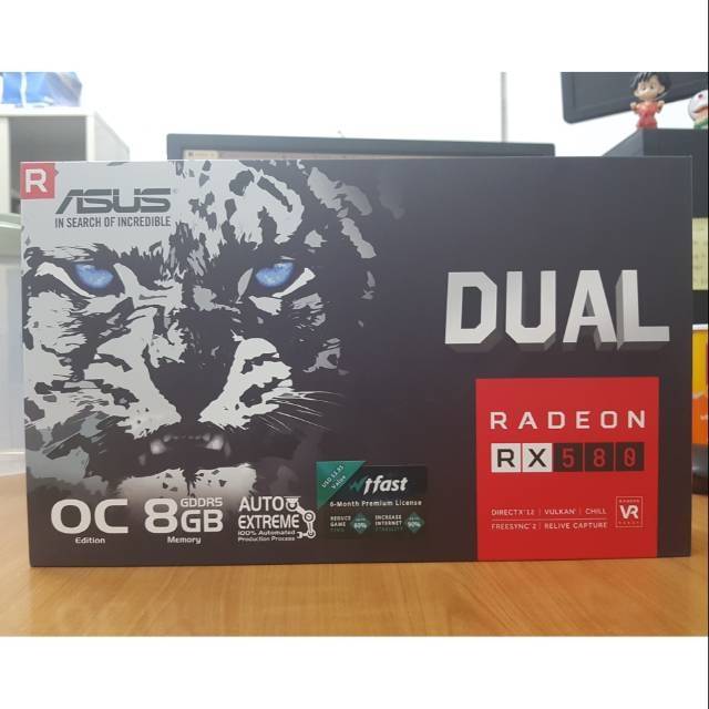 Vga asus rx 580 8gb oc dual fan mulus 98%
