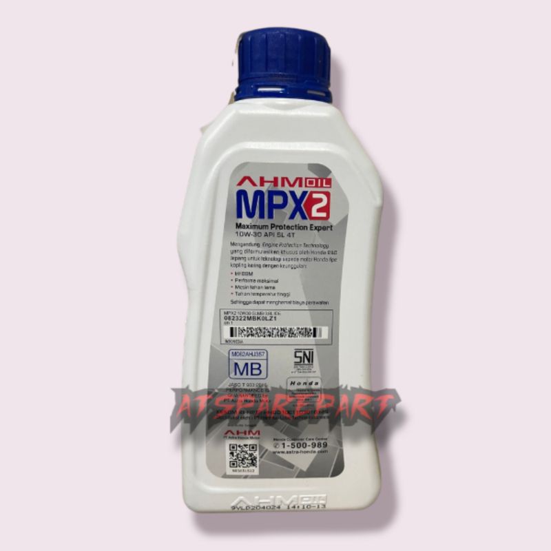 PROMO FLASH SALE ATS Oli MPX2 Matic AHM 10W-30 SL Oil Mesin 0.8Ml