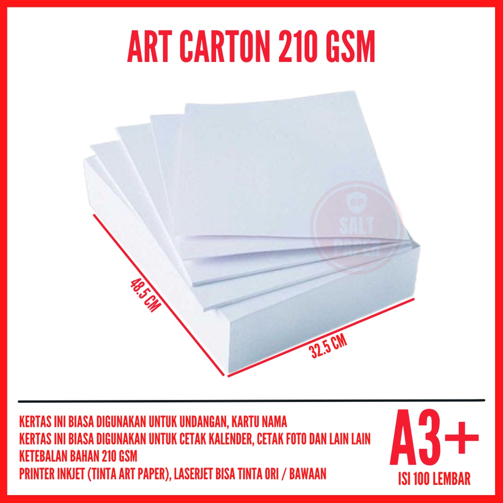 

Kertas Art Karton A3 Plus 210 gsm isi 100 lembar / Kertas Art Carton A3 Plus