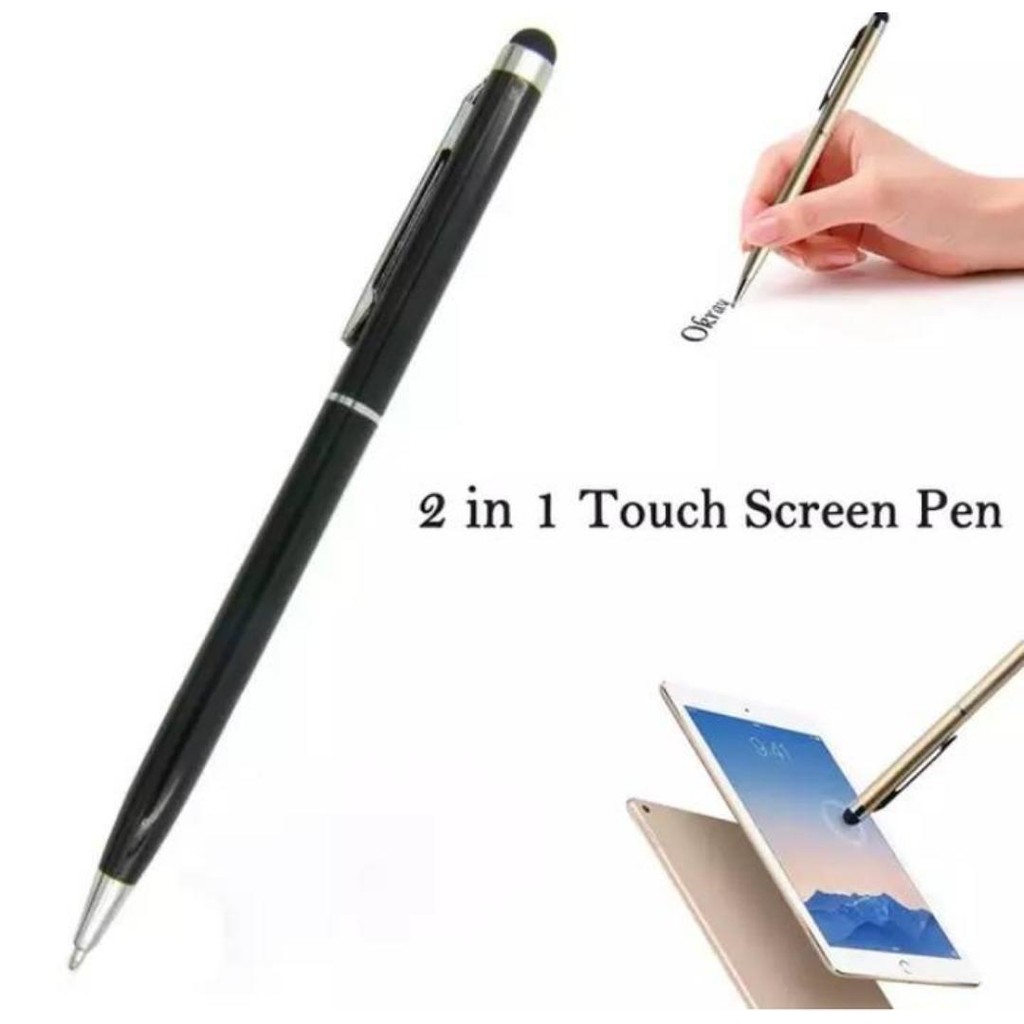 STYLUS PEN 2 IN 1 METAL BODY ALUMINIUM FOR SMARTPHONE &amp; TABLET