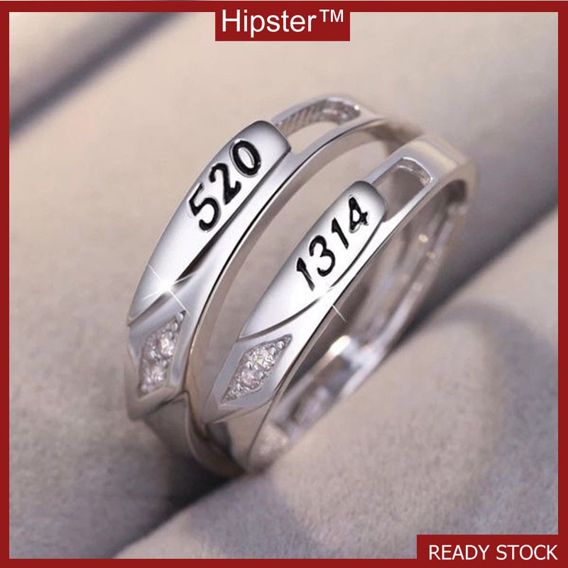 Korean Simple Personalized Temperamental Minority Couple Ring