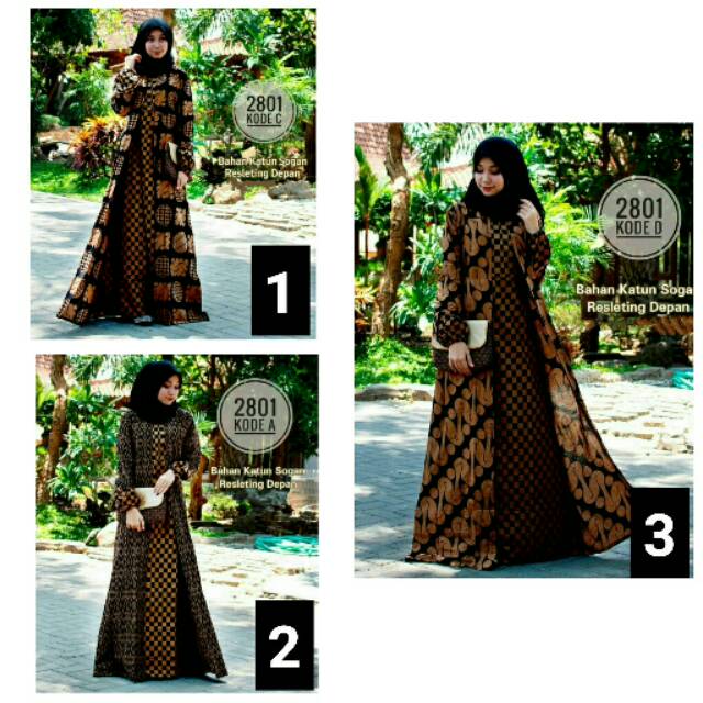 GAMIS BATIK KATUN DEWASA GAMIS LONGCARDI