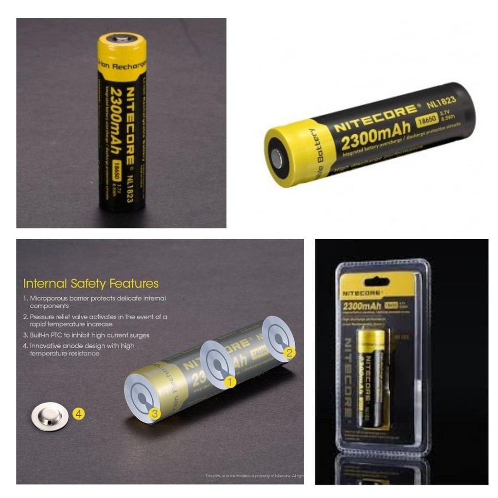 Baterai Charger 2300mAh 18650 8,5Wh 3,7v Liion Nitecore NL1823 111107