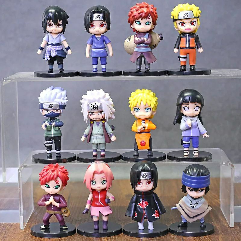 (BISA COD)Action mini figur chibi anime naruto kakashi gara shikamaru sakura hinata jiraiya