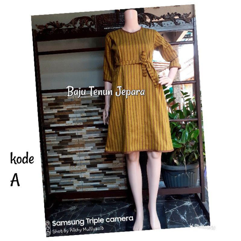 Dress lurik baju tenun jepara style jawa DTB93