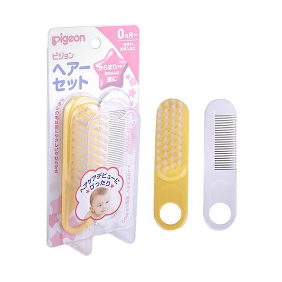 PIGEON Comb and Hair Brush Set - Import Japan | Sisir Bayi