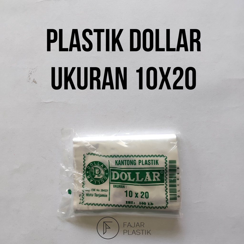 Plastik PP/Kantong Plastik Bening Sedang Merk Dollar Ukuran 10X20 Ketebalan 01