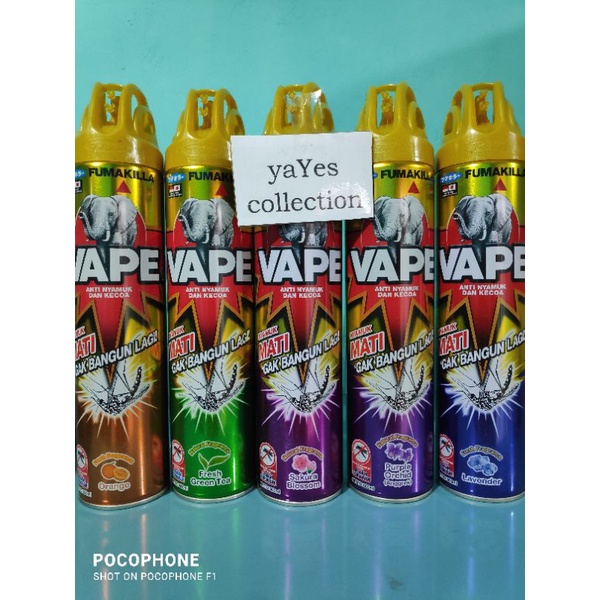 Vape Semprot 750ml  600 ml 240 ml Obat nyamuk Kecoa Fumakilla Lavender Green Tea sakura one push spray