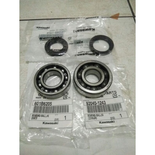Sepaket laher bearing kruk as dan sil seal as kruk Ninja r rr ori