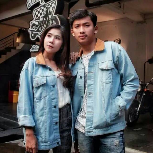 JAKET JEANS COUPLE DENIM LEVIS PRIA COWOK || WANITA CEWEK OVERSIZE SANDWASH BLUE