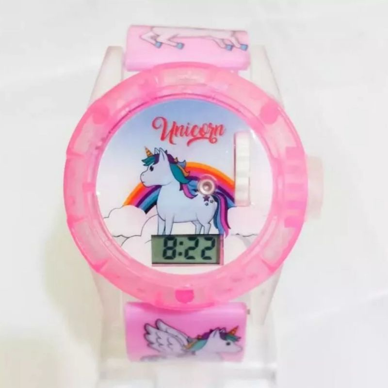 Unicron Jam Tangan Anak Perempuan Laser dan Melodi Jam Tangan Fashion Anak