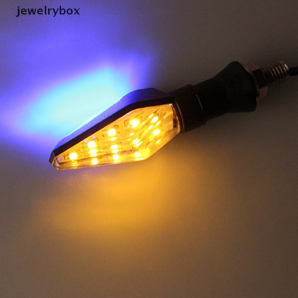 (Box) Lampu Indikator Sinyal Belok Sepeda Motor 12 Led Amber + Biru Universal