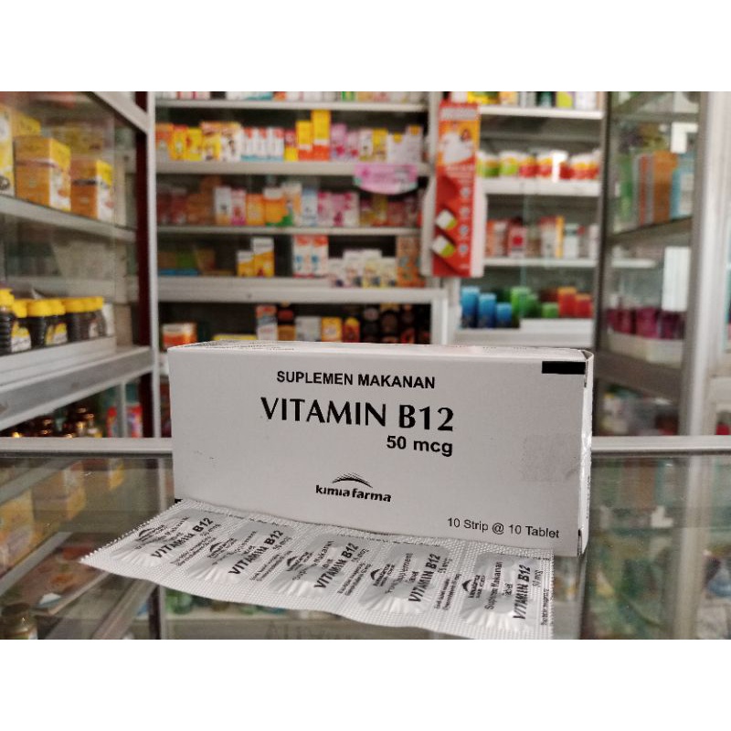 VITAMIN B12 50 MCG KIMIA FARMA 1 STRIP @10 TABLET ED 12/2024