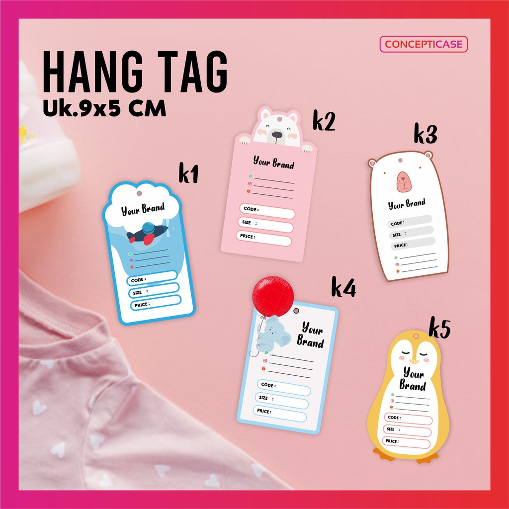 Hang Tag / Label Produk Tebal 1 Sisi (minimal order 100pcs)
