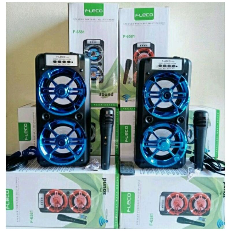 Speaker Karaoke Bluetooth Fleco F 6581/F 6582 Free Mic+Remote