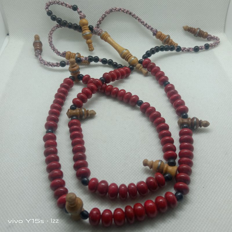 Tasbih marjan merah setting tijani