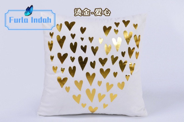 sarung bantal sofa gold putih Import 45×45cm