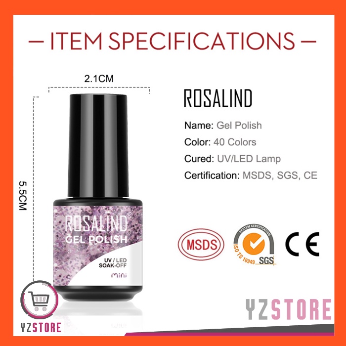 ROSALIND Gel Nail Polish S-Series UV LED Plastic Bottle Nail Art Kutek Gel Kuku S01-S040 YZ210