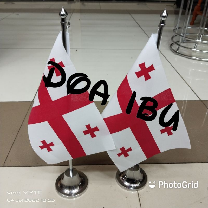

best seller tiang stenlis meja+bendera GEORGIA ready stock