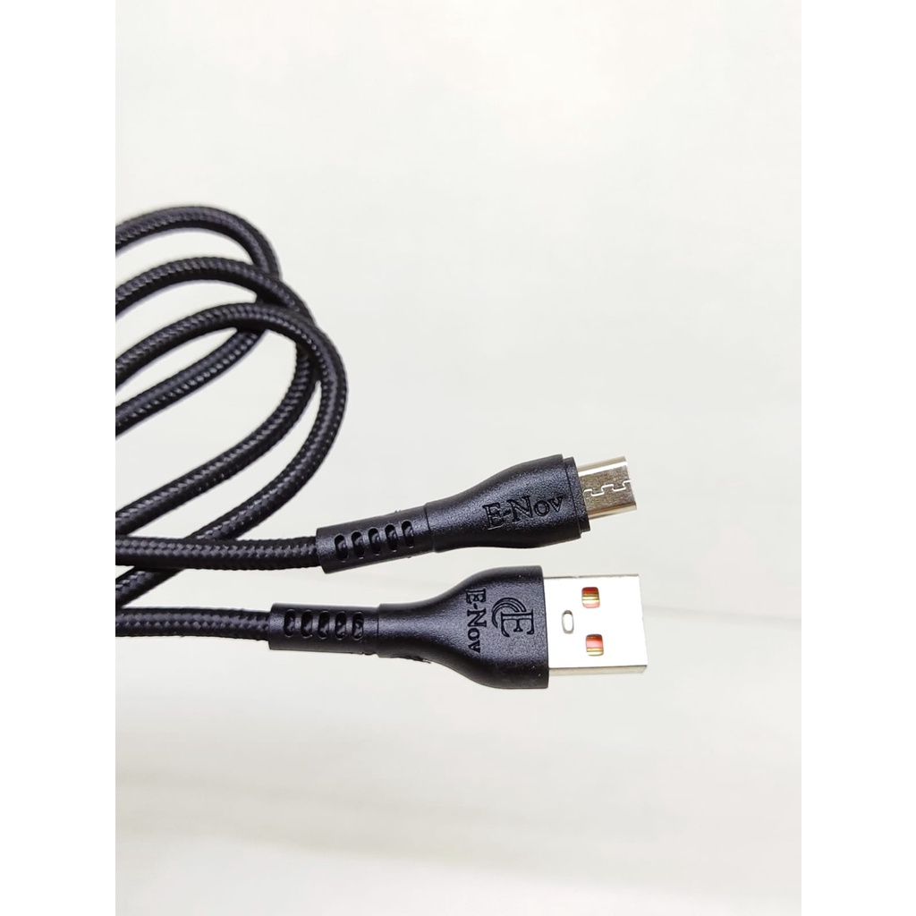 E-Nov EN-01 Data Cable Tali Sepatu Micro USB iPhone Type-C 2.4A 1m Kabel Casan Enov Kabel Charger