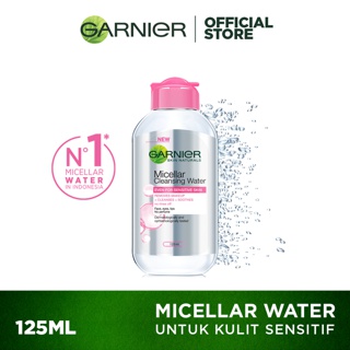 Image of Garnier Micellar Water Pink - Single 125 ml Skincare Pembersih Wajah & Makeup Kulit Sensitif