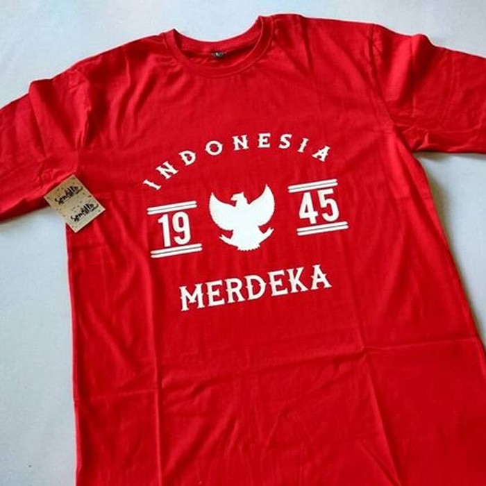 KAOS COMBED 30S INDONESIA MERDEKA 1945 BAJU TSHIRT HUT RI