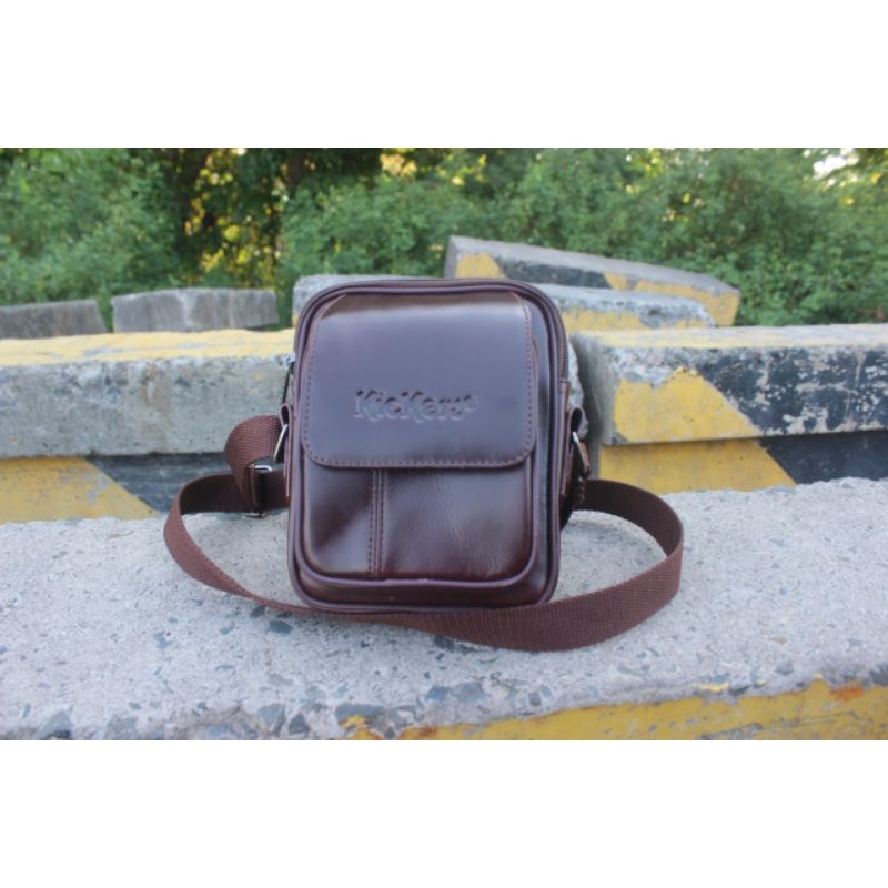 Tas Selempang Kulit Billfold Kulit Sapi Asli