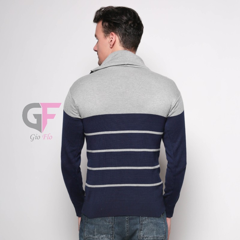 GIOFLO Pakaian Rajut Sweater Outfits Pria Rajut Abu / SWE 643