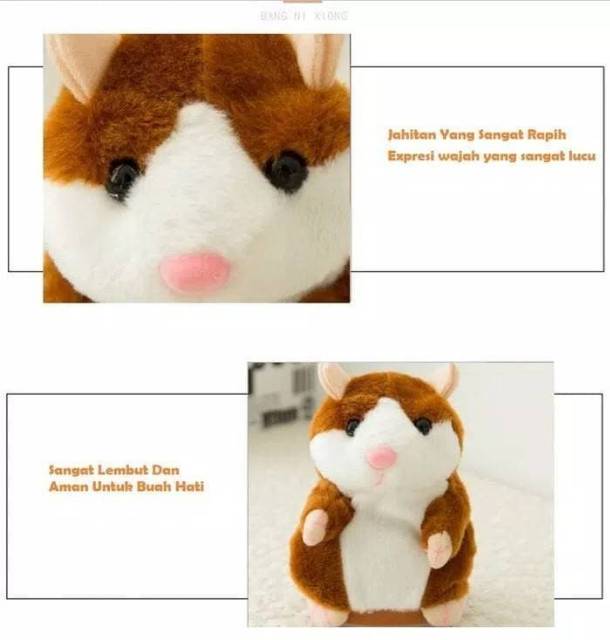 BONEKA HAMSTER BISA BICARA TALKING HAMSTER PLUSH TOY ORIGINAL MENIRUKAN SUARA