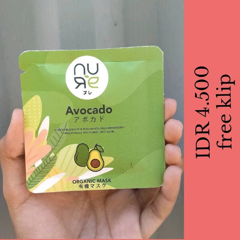 [BUY 3 FREE SPATULA] NURE BEAUTY Varian Avocado Organic Wash Off Mask 5gr