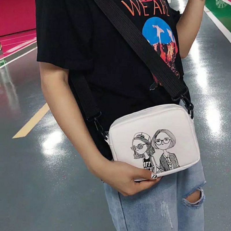 dem_sare / DS1016 QUINN - Tas Selempang Wanita TAS SELEMPANG MOTIF CARTOON TAS