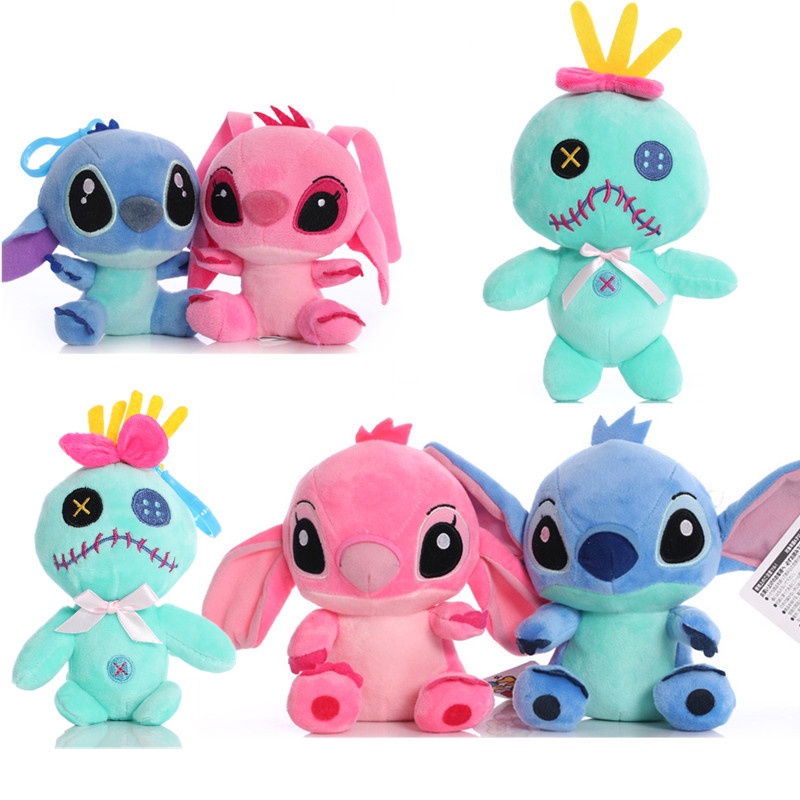 Mainan Boneka Stuffed Plush Kartun Disney Lilo &amp; Stitch 12-18CM Untuk Anak / Dewasa