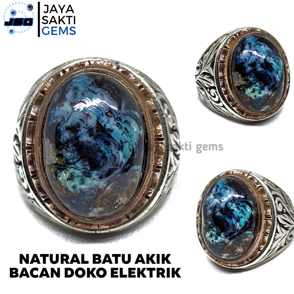 Natural Batu Akik Bacan Doko Elektrik Size Kantoran BDE01