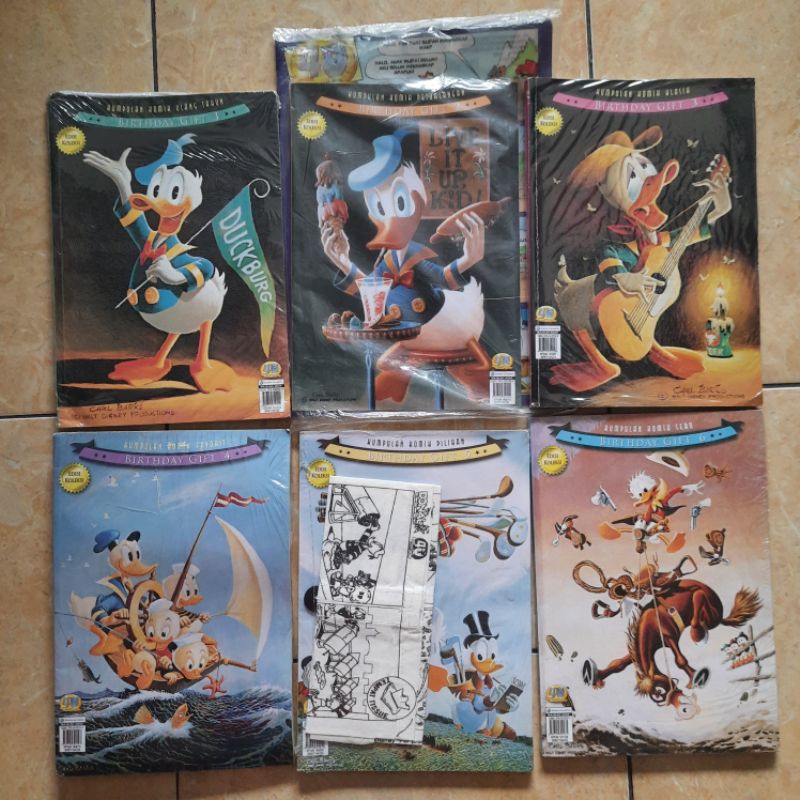 Komik Gober Donal Birthday Gift Fullset 1-6 Edisi Koleksi 5 Pcs Segel 1 Pcs Kolpri Ada Bonus Tas Map