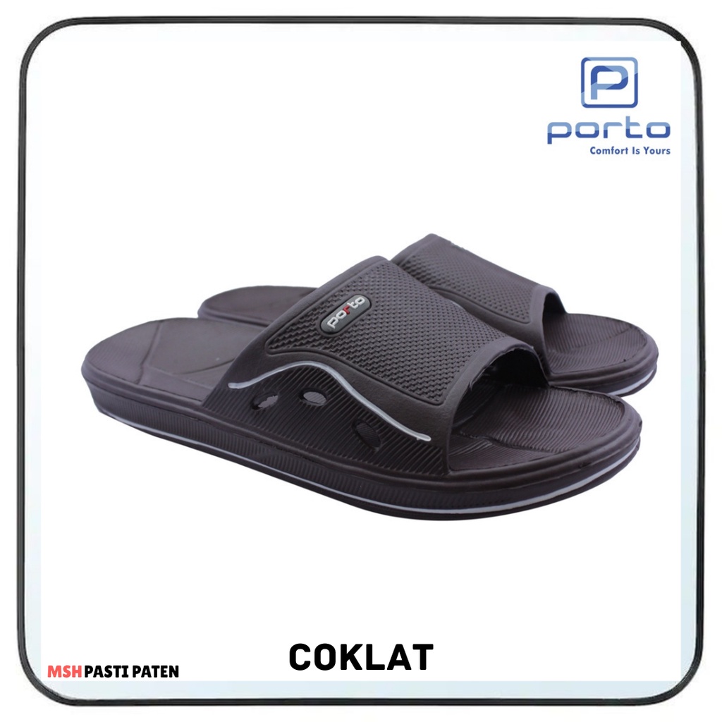 SANDAL SEHARI HARI MODEL SELOP PRIA DEWASA PORTO 1002 ORI UKURAN 39-43 BAHAN KARET