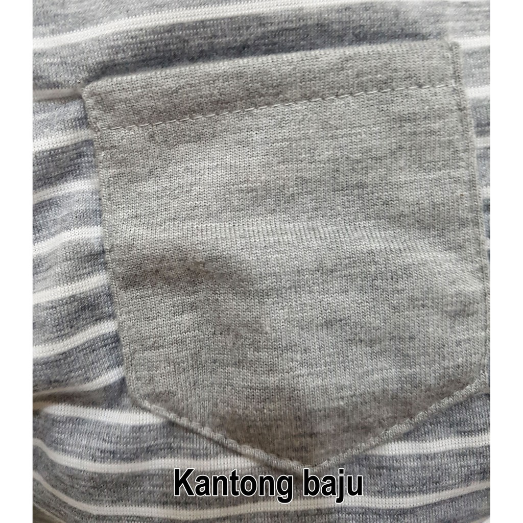 Kaos Anak Salur, Polos (4) Unisex Baju Anak Bahan Katun Dengan Kancing dan Saku